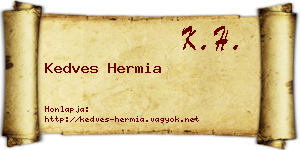 Kedves Hermia névjegykártya